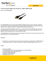 StarTech.com 6 ft Slim High Speed HDMI Cable with Ethernet - HDMI to HDMI Mini M/M Datasheet