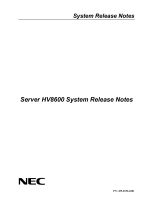 NEC Express5800/HV8600 User manual