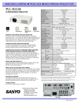 Sanyo PLC-XU116 - 4500 Lumens User manual