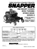 Simplicity MID MOUNT Z-RIDER ZERO TURNING HYDRO DRIVE SERIES 0 User manual