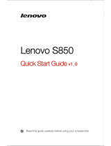 Lenovo S850 Quick start guide