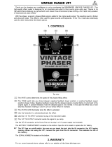 Behringer VINTAGE PHASER VP1 User manual