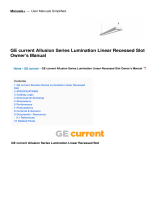 GE current Allusion Series Lumination Linear Recessed Slot Owner's manual