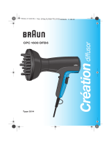 Braun CP1600 DFB6,  création diffusor User manual