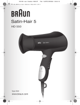 Braun HD 550 Satin Hair 5 Type 3542 Owner's manual
