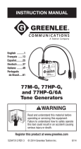 Greenlee 77MG, 77HP-G, 77HP-G/6A Tone Generator User manual