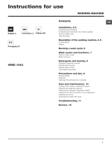 Indesit WMD 1043BX EU User guide