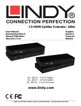 Lindy 100m C6 HDBaseT 8 Port HDMI & IR Splitter Extender User manual