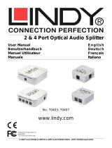 Lindy 2 Way TosLink Digital Optical Audio Splitter (up to 192kHz) User manual