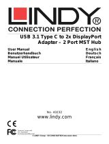 Lindy USB Type C to 2x DisplayPort Converter, MST Hub User manual