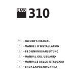 NAD 310 Owner's manual