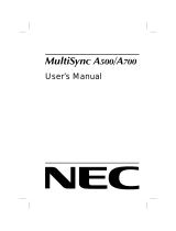 NEC MultiSync® A700 User manual