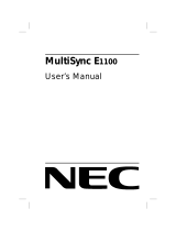 NEC MultiSync E1100 User manual