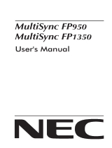 NEC MultiSync® FP950 User manual