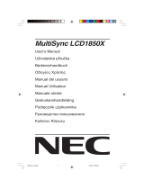 NEC MultiSync® LCD1850XBK User manual
