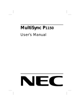 NEC MULTISYNC P1150 User manual