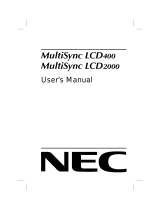 NEC MultiSync® LCD 400 User manual