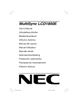 NEC MultiSync® LCD1850E Owner's manual