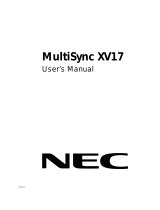 NEC MultiSync® XV17 Owner's manual