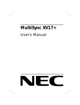 NEC XV17+ User manual