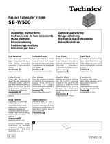 Panasonic SBW500 Owner's manual