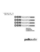 Polk Audio DSW MICROPRO 3000 User manual