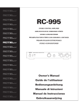 Rotel RC-995 Owner's manual