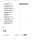 EINHELL RT-TS 920 Operating instructions