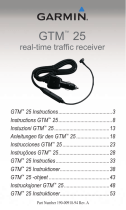 Garmin GTM 25 z bezterminowa subskrypcja komunikatow drogowych User manual