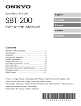 ONKYO SBT-200 Owner's manual