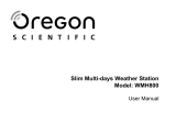 Oregon Scientific WMH800 Owner's manual