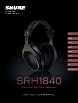 Shure SRH1840 Professional Open Back Headphones User manual