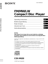 Sony cdx m630 Owner's manual