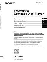 Sony CDX-MP40 Owner's manual