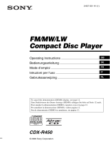 Sony CDX-R450 User manual