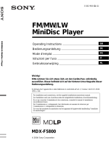 Sony MDX-F5800 User manual
