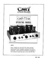 Cary Audio Design CAD-75 ia Owner's manual