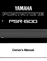 Yamaha Portatone PSR-600 Owner's manual