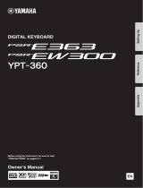 Yamaha PSR-E363 User manual