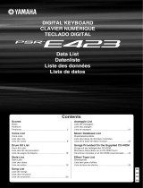 Yamaha PSR-E423 Datasheet