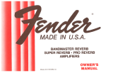 Fender Super Reverb Owner's manual