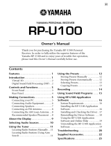 Yamaha RP-U100 Owner's manual