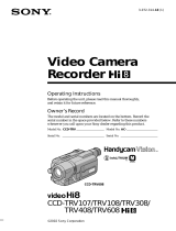 Sony CCD TRV108 - Hi8 Camcorder With 2.5" LCD User manual