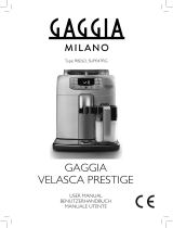Gaggia Milano Velasca Prestige - RI8263 SUP047RG User manual