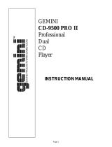 Gemini CD Player CD-9500 User manual