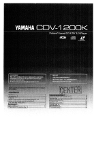 Yamaha CDV-1200K Owner's manual