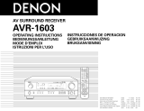 Denon Stereo System AVR-1603 User manual