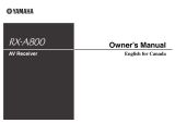 Yamaha RX-A800 Owner's manual