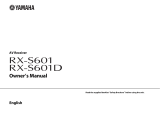 Yamaha RX-S601 User manual