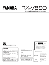 Yamaha RX-V890 User manual